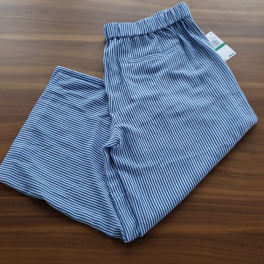 Michael Kors white and blue stripped pants